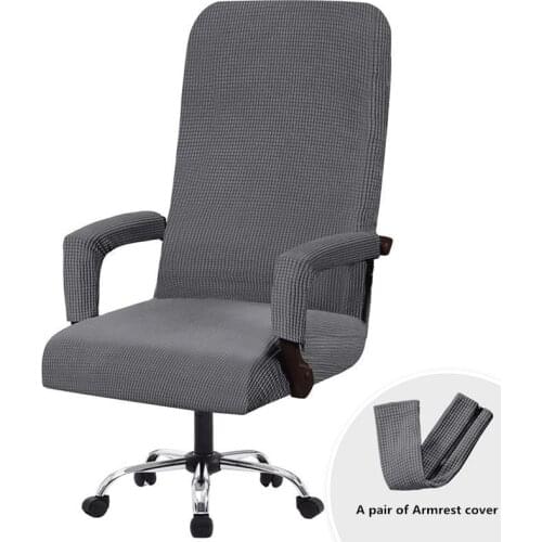 Office Stretch Spandex Chair Covers Solid Color Anti-dirty Computer Seat Chair Cover Removable Slipcovers With Armrest Covers