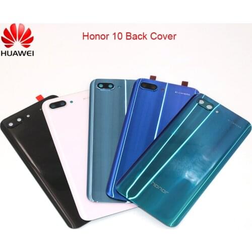Original Huawei Honor 10 Back Battery Cover Door Rear Glass Housing Case For honor10 COL-L29 With Camera Lens + Adhesive Sticker
