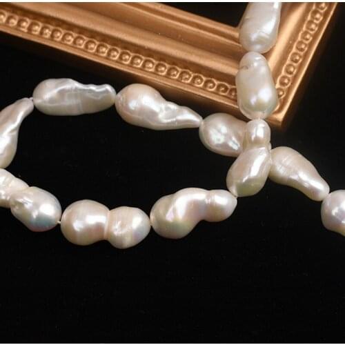 Baroque Pearls Necklace 11-12mm Irregular Shape Bright Light Nuclear Freshwater Pearl DIY Strand For Jewelry Making Accessory