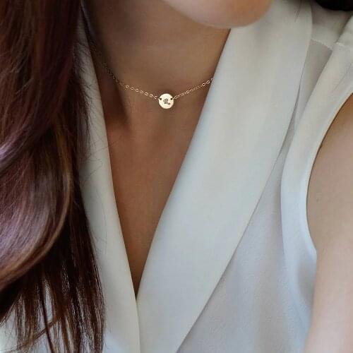 Coin Necklace Handmade Gold Choker Gold Filled Pendant Boho Collier Femme Letter Necklace Kolye Collares Women Jewelry
