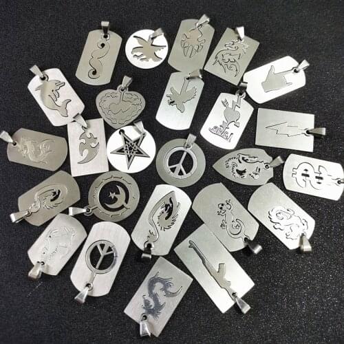 10Pcs Lot Real Stainless Steel Pendants For Jewelry Making Finding Accessories No Fade Polished Man Women DIY Fashion Necklace