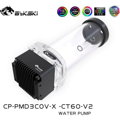 BYKSKI Pump Reservoir DDC Combo Water Cooling Pump Maximum Flow Lift 6 Meters 600L/H Total Length 156/206/256mm 3PIN/4PIN A-RGB