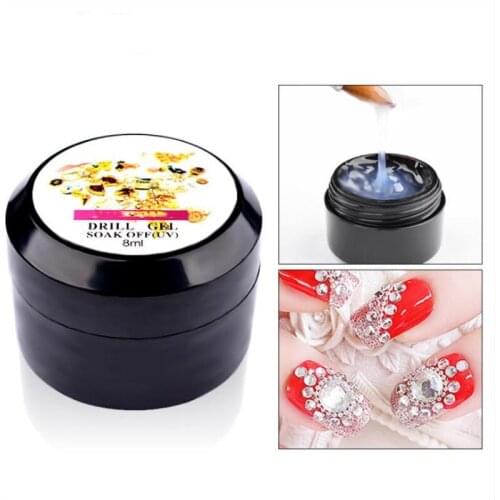 Professional Super Sticky 8ml UV Gel Nail Polish Glue Crystal Adhesives Transparent Clear Gel Nails Crafts Decor Tools