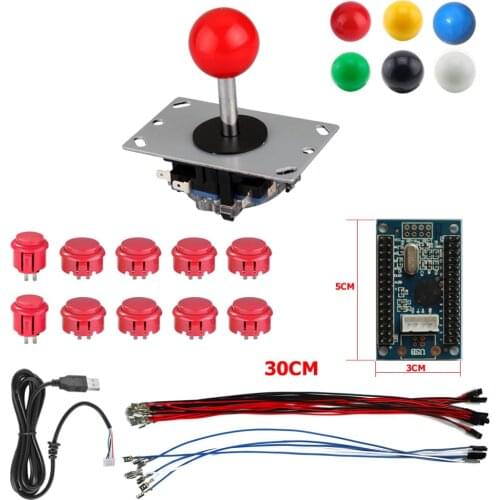 RAC-D300 DIY Arcade Joystick 2Pin Kits 8 Way Joystick Buttons USB Encoder Cables