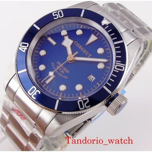 Blue Green Dial 24 Jewels DG NH35A MIYOTA 8215 Corgeut 41mm Automatic Mens Watch Sapphire Crystal Alloy Insert Corgeut