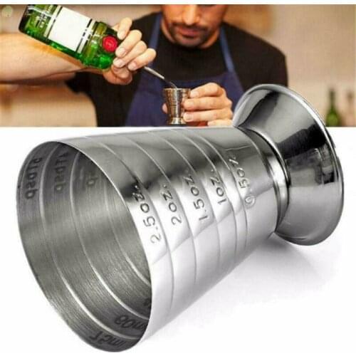 Stainless Steel Measure Cup Bar Mix Drinks Accessories Metal Jigger Cup Mixed Mojito Cocktail Beaker Bar Tool