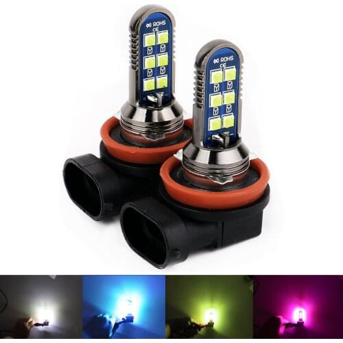 LED Car Fog Light H7 H1 LED Fog Lamp For Car H27 880 881 12v 6000k White Lemon Green Orange Red Blue Color