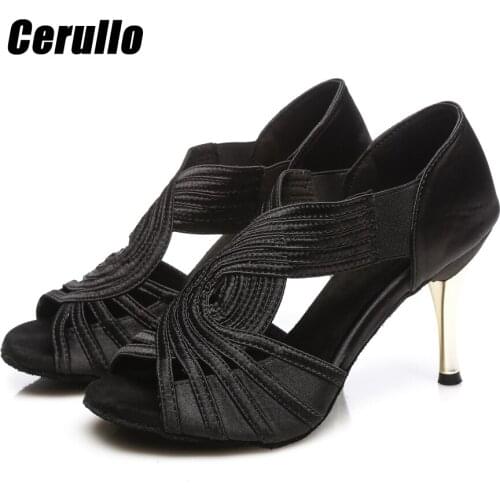 Latin dance shoes ladies adult double-layer shoes electroplating heels models thick bottom high-heeled dancing shoes A317