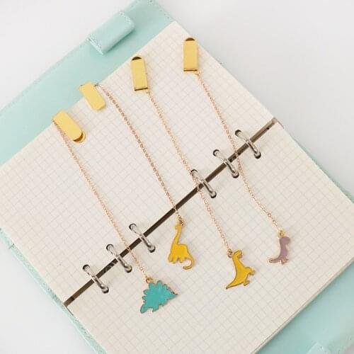 TUTU free shipping 1PC Cute dinosar Metal Bookmarks For Books School Office Supplies Creative Gifts Stationery H0438