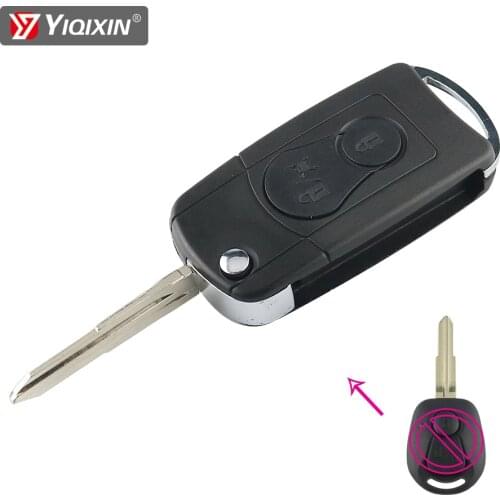 YIQIXIN Modified For Ssangyong Actyon SUV Kyron Rexton Remote Car Key Shell Fob Cover Case 2 Button Blade Folding Flap Housing