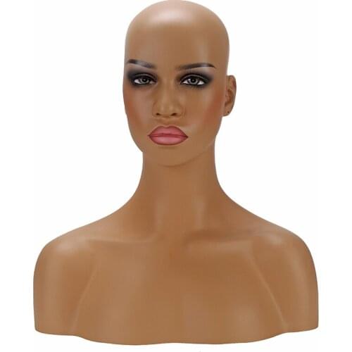 Female Mannequin Head With Shoulders For Hat Glasses And Wig Display