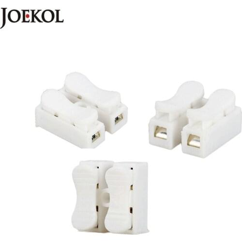 100pcs/lot 2p G7 Spring Wire Quick Connector Splice With No Welding No Screws Cable Clamp Terminal 2 Way Easy Fit Led Strip CH-2