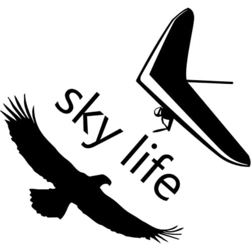 14cm*15cm Creative Sky Life Hang Gliding Pilot and Eagle Car Stickers Pvc Interesting Auto Windshield Fashion Decal Decoration