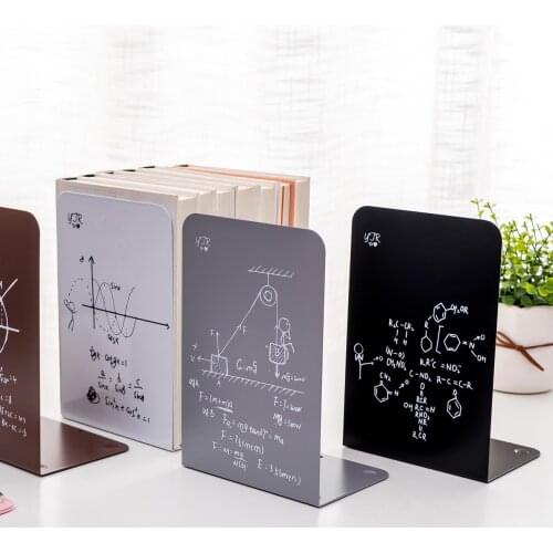 2Pcs Creative Decoration Book Stand Bookends L-shaped Desk Organizer Desktop Book Holder School Stationery Office Accessories