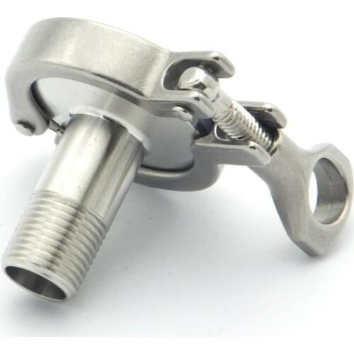 304 Stainless Steel Sanitary Fitting Set 1/4" 3/8" 1/2" 3/4" 1" BSP Male Thread Ferrule + Tri Clamp + Silicon Gasket + End Cap