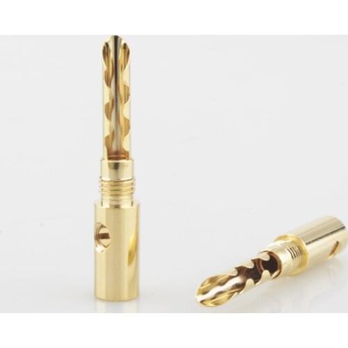 8PCS Audio Speaker HIFI Screw BFA type 4mm Banana Plug Cable Connector Gold Plated Copper Z-Plugs Hi-Fi Amplifier Terminals