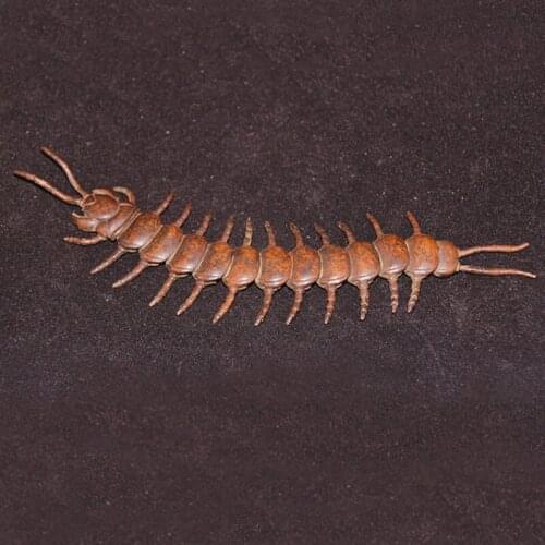 Antique Bronzeware Centipede Figures Pure Copper Desk Tea Table Ornaments Decorations Brass Animal Crafts Collection Miniatures
