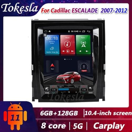 Tokesla Car Radio For Cadillac ESCALADE Telsa Android 11 Stereo receiver Central Multimedia Player DVD Gps Navigation 2007-2012