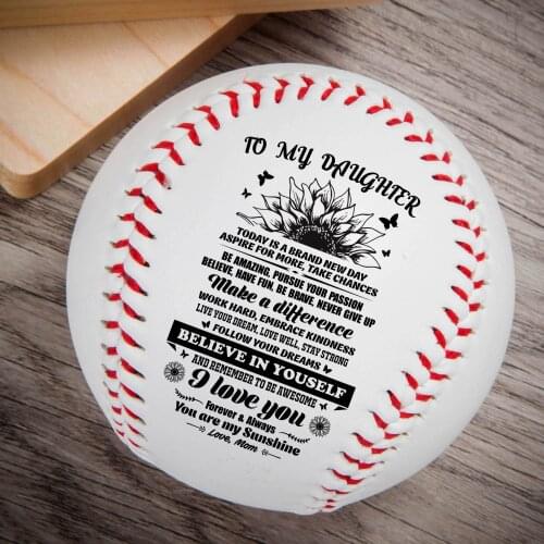 Mom To My Daughter Everything Printed Content Baseball Ball Birthday Graduation Award Gift