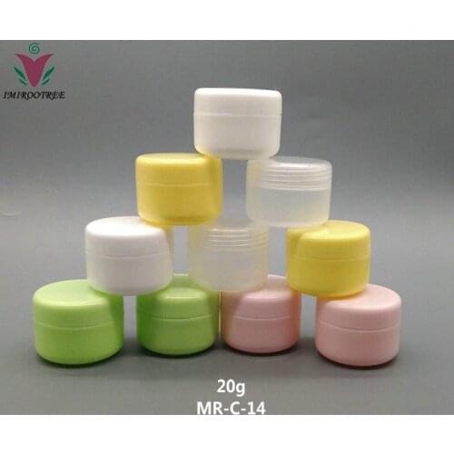 FreeShip IMIROOTREE 102pcs/lot 20g PP Plastic White Colored Cream Jar and Small Cosmetic Powder Container for Beauty Packaging