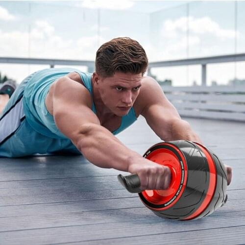 No Noise Abdominal Muscle Trainer Ab Roller Abdominal Wheel Home Training Gym Fitness Equipment Roller with Knee Pad