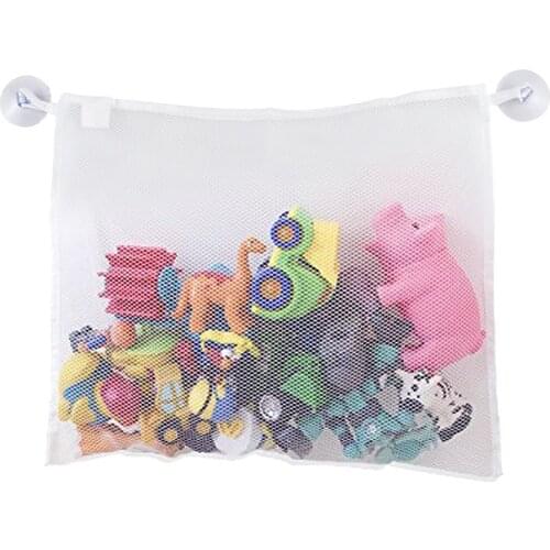Kids Baby Bath Tub Toy Tidy Storage Suction Cup Bag Mesh Bathroom Organiser Net Organizer Storage Bags Toy Storage