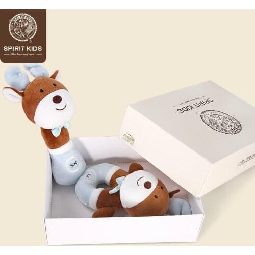 Baby Kids Rattle Cartoon Animal Plush Toy cartoon cute a set of toys ring ball stuffed Christmas gift