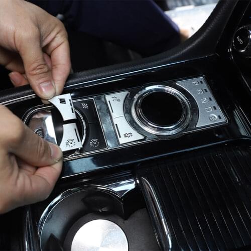 For Jaguar XF 2012-2015 Aluminum Alloy Silver Car Central Control Shift Panel Button Decoration Sticker Car Accessories