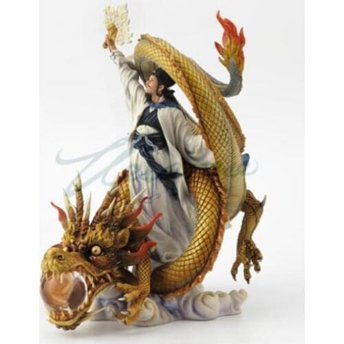 Wilroni The Three Kingdoms hero figure statue Zhuge Liang riding the dragon birthday gift home craft ornaments direct store