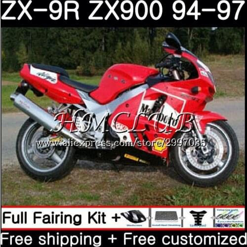 Body For KAWASAKI NINJA ZX900 ZX-9R 1994 1995 1996 1997 66HC.5 ZX 9 R 94 97 Stock red hot ZX 9R 900CC ZX9R 94 95 96 97 Fairing