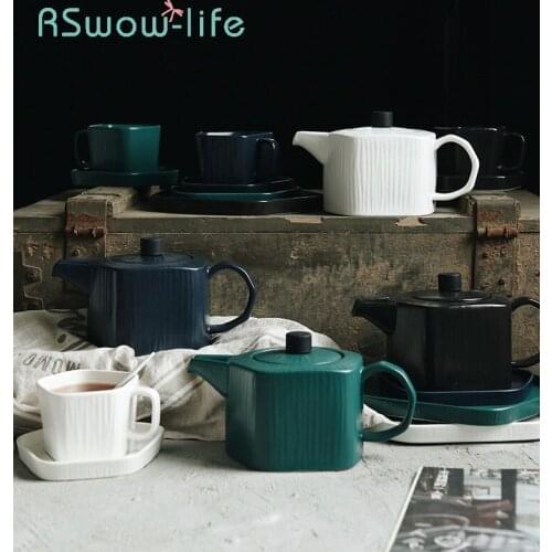 Creative Coffee Cup Saucer Pot Set Afternoon Tea Cups Tea Pots Ceramic Simple Teapot Set Cold Water Bottle For Teaware