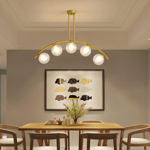 Restaurant chandelier creative personality post modern simple dining room lamp Nordic luxury bar dining room ball Chandelier
