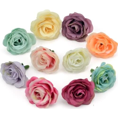 20pcs 3cm Mini Rose Cloth Artificial Flower For Wedding Party Home Room Decoration Marriage Shoes Hats Accessories Silk Flower