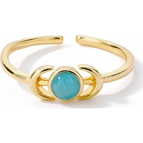 Moon Pearl Open Adjustable Rings for Women Opal Rings For Women Girls Crystal Finger Knuckle Ring Female Birthday Jewelry Gifts