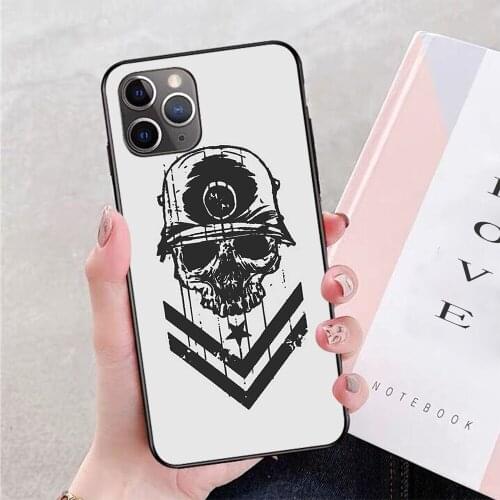 For iPhone Skull Military Wallpaper Soft TPU Border Apple iPhone Case