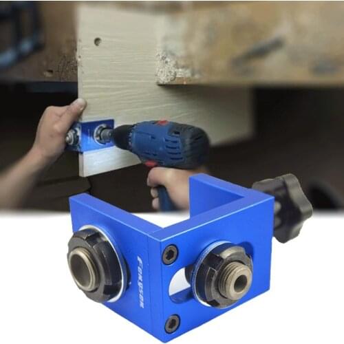 3 in 1 Pocket Hole Jig Kit 8/10/15 Drilling Dowelling Jig Set Woodworking Carpentry Dowel Drilling Guide Locator Tool