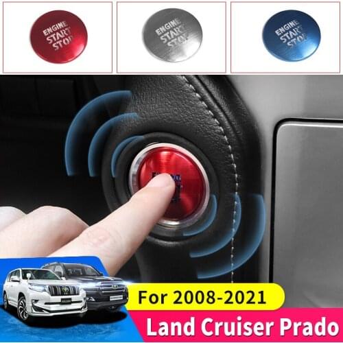 Stainless Steel Engine Start Stop Button Patch Fit for Toyota Land Cruiser Prado 200 150 Interior Modification Accessories
