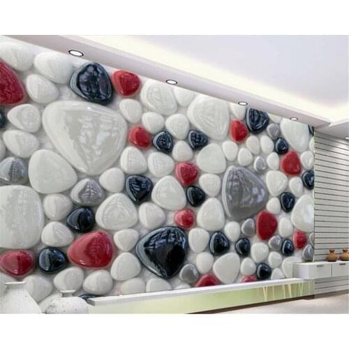 Beibehang Custom wall stickers PVC waterproof self-adhesive wallpaper 3D creative personality color stone floor stickers mural