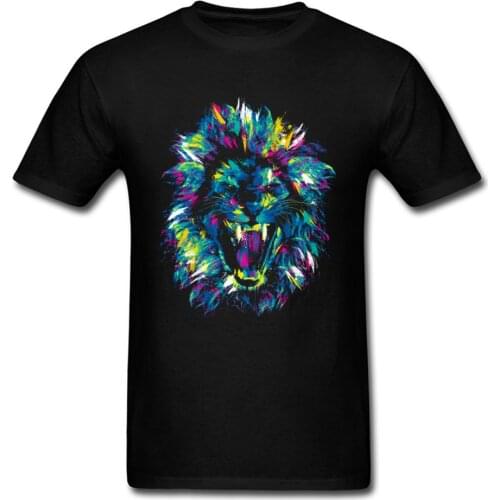 Low Price Good T Shirt Men Watercolor Painting 3D Tiger Printed Tshirt Royal Blood Animal Graphic Tee Shirt For Men Custom