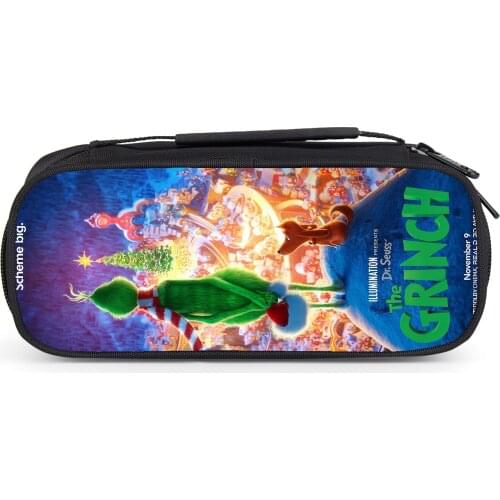 New Green Grinch Pencil Case Boys Girls Student Pencil Pouch Multifunction Sotrage Bags Children School Supplies Kids Wallet