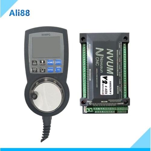 NVUM USB MACH3 Interface Breakout Board for Stepper Motor controller + 6 Axis MPG Manual Pulse generator