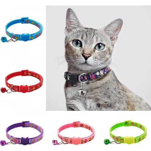Colorful Pet Supplies Cat Collar With Bell Adjustable Buckle Collar Cat Pet Supplies Cat Accessories Collar Small Dog Chihuahua