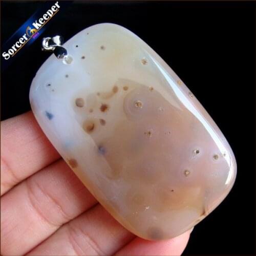 Fashion Women Man Necklace Square Natural Moss Agates Stone Pendant Slide Healing Crystals Pendants for Jewelry Making JS357