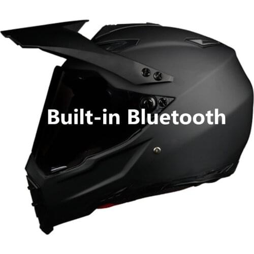 Motorcycle Bluetooth Helmets Full Face Built-In Integrated Intercom Communication System FM Radio,L Size,Matte Black