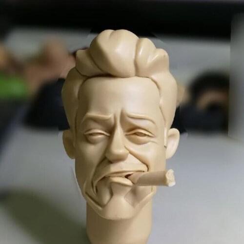Blank 1/6 Scale Cartoon Version With A Cigar Tony Head Sculpt Unpainted Fit 12" Figure