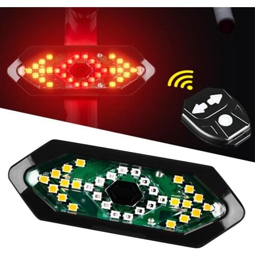 Adjustable Bicycle Turn Signal Remote Control Rechargeable Night Riding Bike Rear Tail Light Brake Safety Warning Lamp Bike Part
