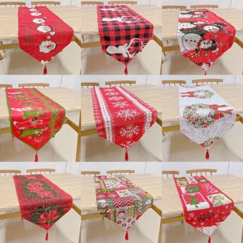 Christmas Decorations for Home Christmas Table Runner Lovely Double Polyester Cotton Printed Camino De Mesa Chemin De Table
