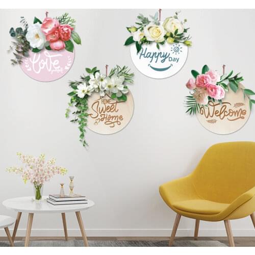 [shijuekongjian] Flowers Wall Stickers DIY Plants Wall Decals for House Living Room Kids Bedroom Kitchen Wedding Decoration