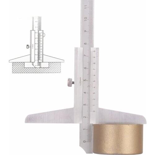 6" 0-150mm Depth Vernier Caliper 0.02 Carbon Steel Metric Gauge Micrometer Measuring Tools High Quality