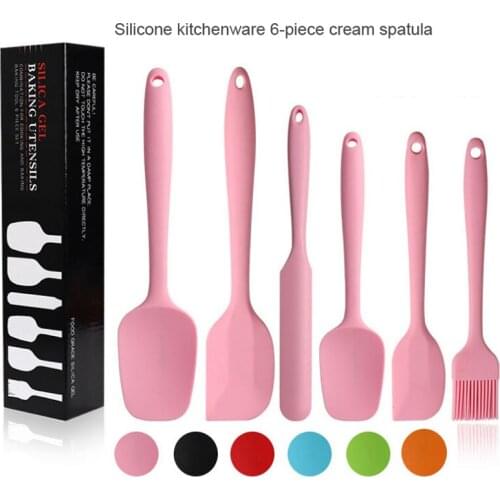 Silicone Kitchenware 6-Piece Cream Scraper 6-Piece Baking Tool Spatula Oil Brush Set